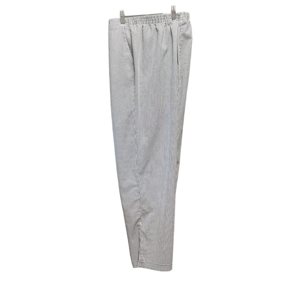 Alfred Dunner Woman's Gray & White Striped Pants W/Pockets Pull On Style Size 18 - Picture 3 of 11